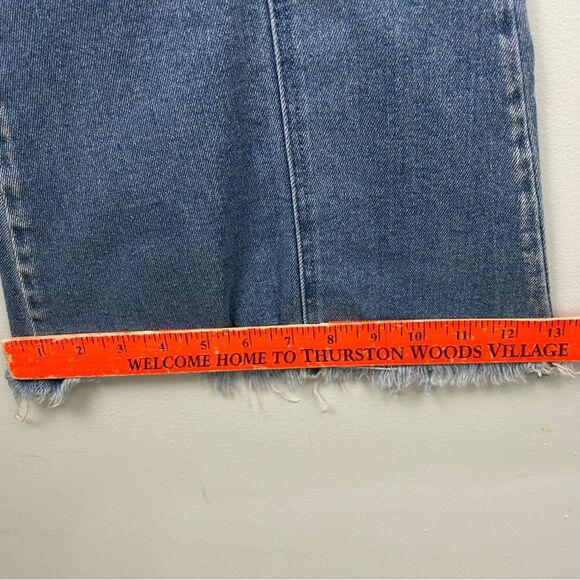 KanCan™ Flare High Rise Front Seam Jeans Retro Raw Hem Sz 32 or Junior 17 - Picture 8 of 14